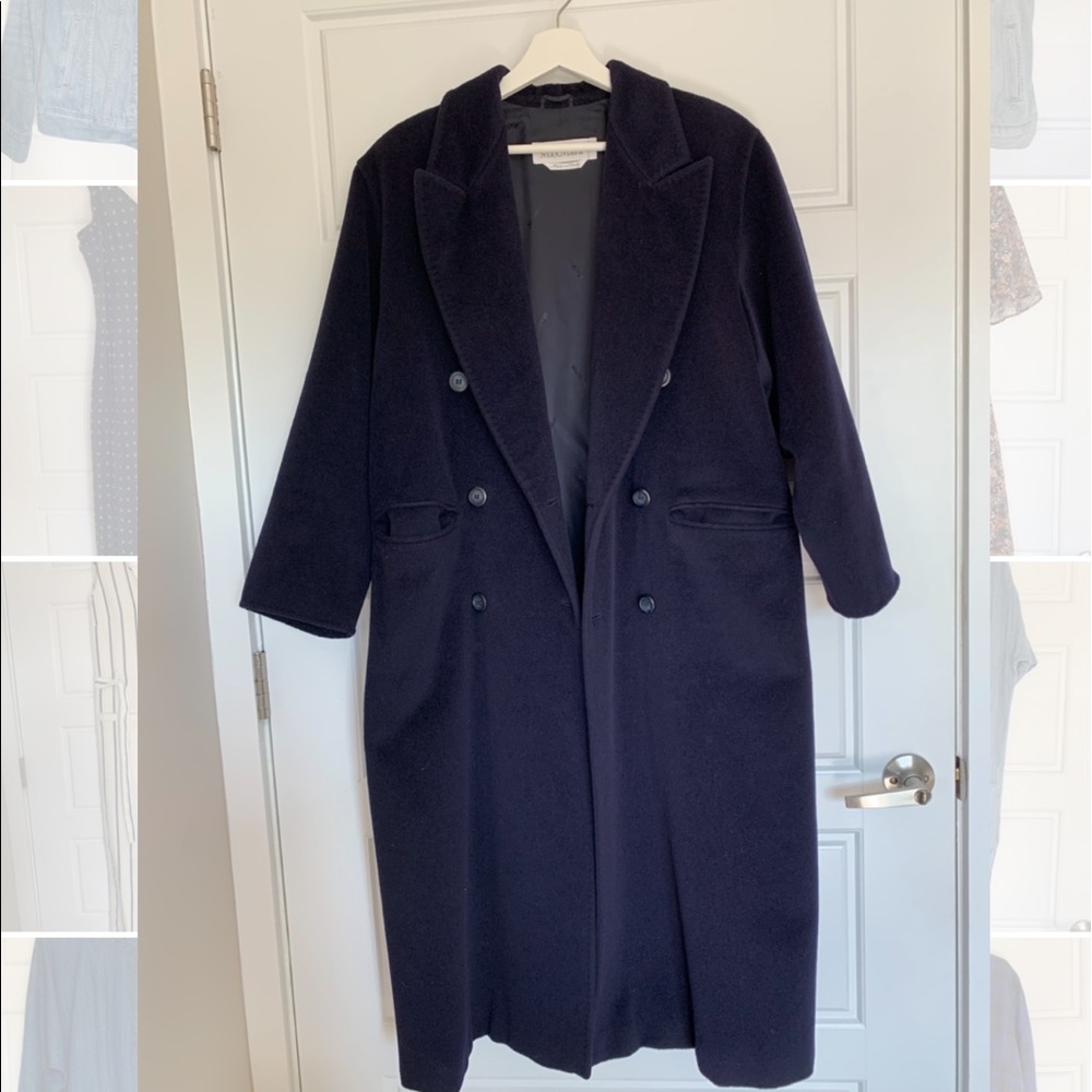 MaxMara wool/cashmere navy long coat